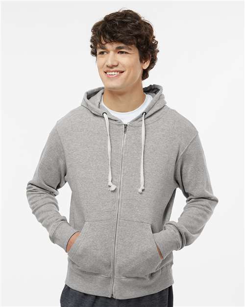 Men's Triblend Full-Zip Hooded Sweatshirt - Grey Triblend