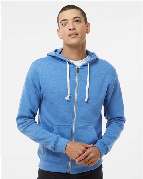 Men's Triblend Full-Zip Hooded Sweatshirt - Cool Royal Triblend