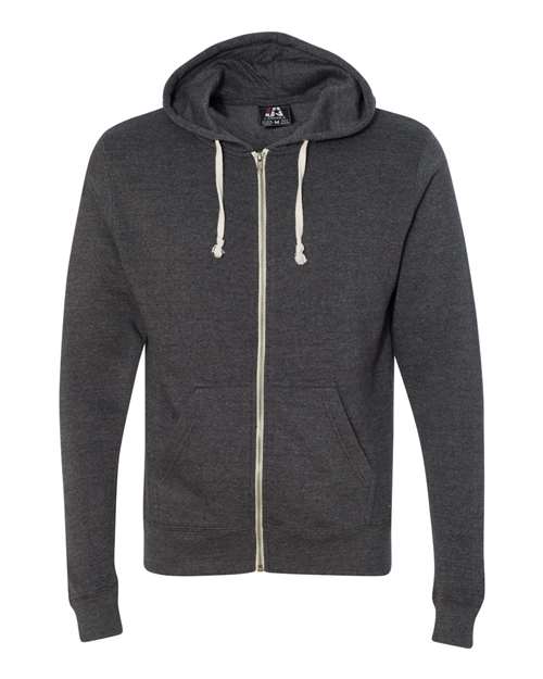 Men's Triblend Full-Zip Hooded Sweatshirt - Black Triblend