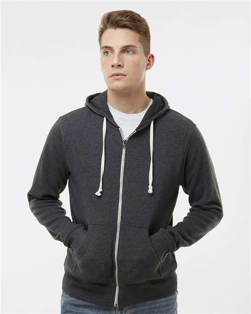 Men's Triblend Full-Zip Hooded Sweatshirt - Black Triblend