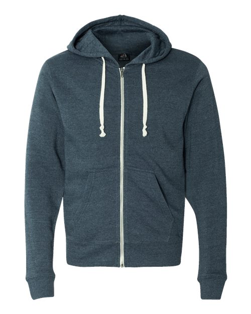 Men's Triblend Full-Zip Hooded Sweatshirt - Navy Triblend