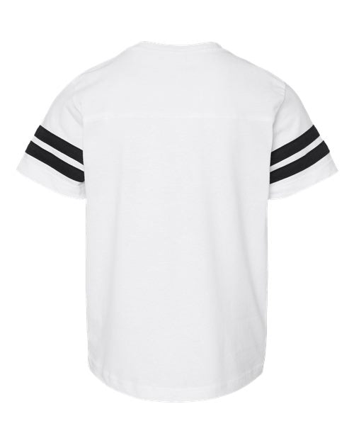 Youth Football Fine Jersey Tee - White Solid/ Black