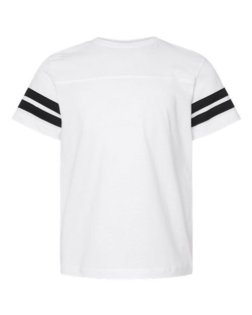 Youth Football Fine Jersey Tee - White Solid/ Black