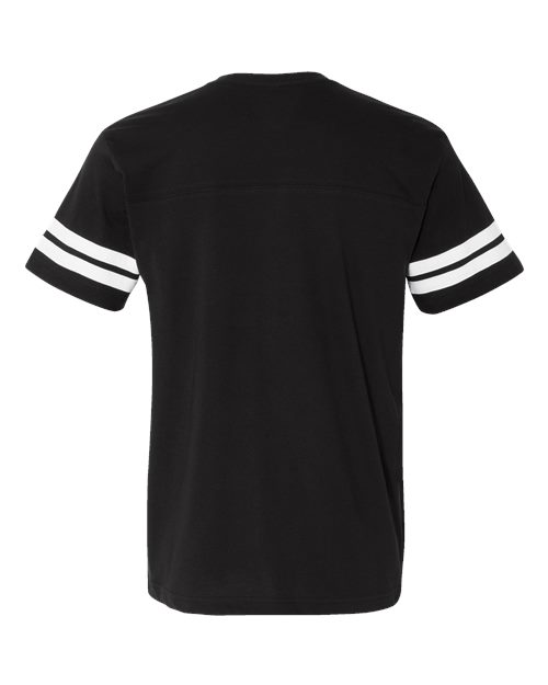Men's Football Fine Jersey Tee - Black Solid/ White