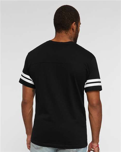 Men's Football Fine Jersey Tee - Black Solid/ White