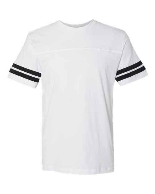 Men's Football Fine Jersey Tee - White Solid/ Black