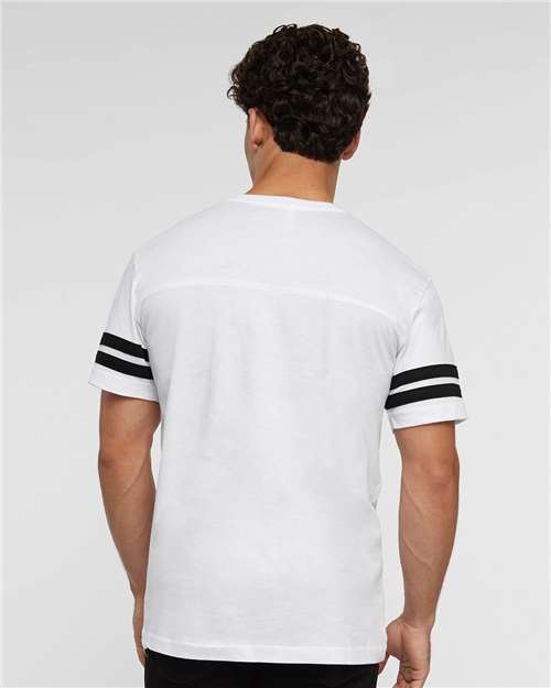 Men's Football Fine Jersey Tee - White Solid/ Black