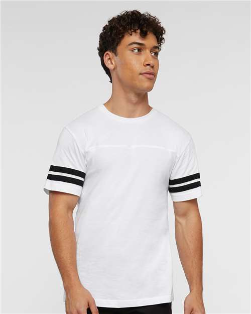 Men's Football Fine Jersey Tee - White Solid/ Black