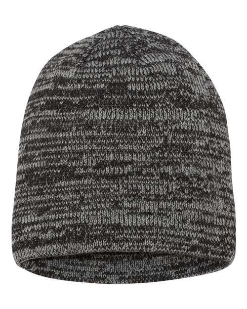 8" Marled Beanie - Grey/ Charcoal