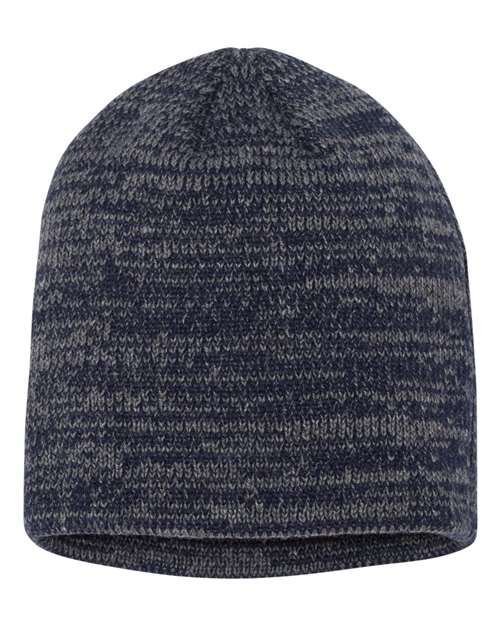 8" Marled Beanie - Navy/ Dark Grey