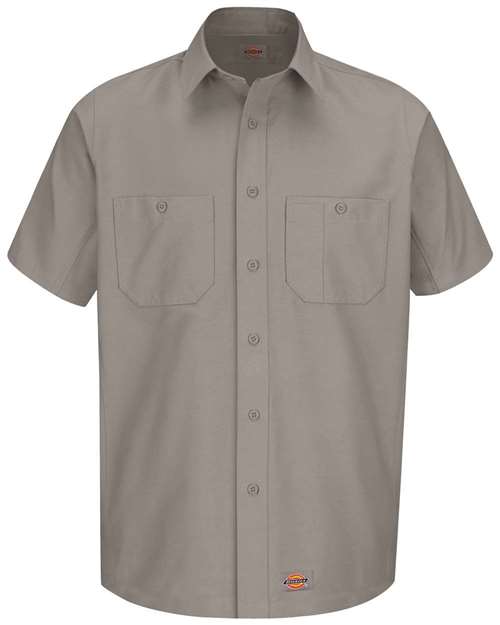Men's Tall Short Sleeve Work Shirt - Silver
