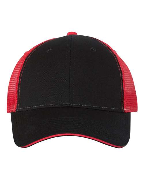 Sandwich Trucker Cap - Black/ Red