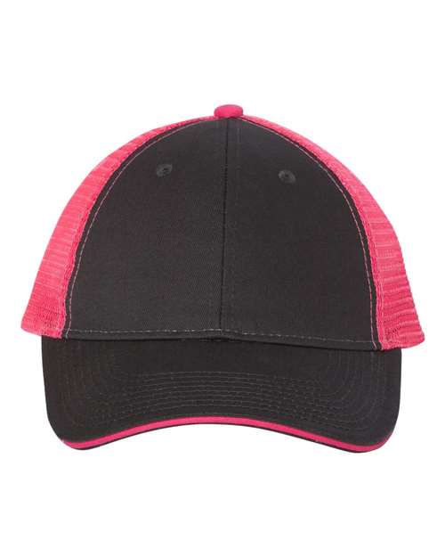 Sandwich Trucker Cap - Charcoal/ Neon Pink