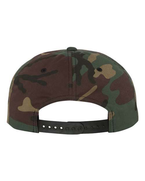 Premium Flat Bill Snapback Cap - Green Camo