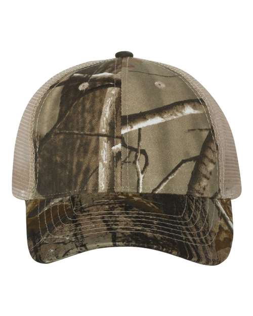 Licensed Camo Mesh Back Cap - Realtree AP/ Tan