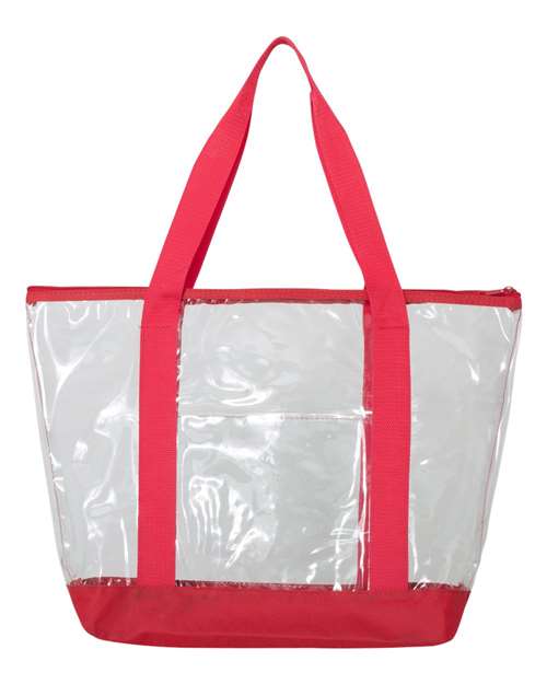 Clear Boat Tote - Red