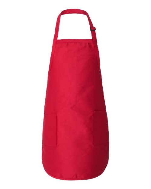 Full-Length Apron with Pockets - Red