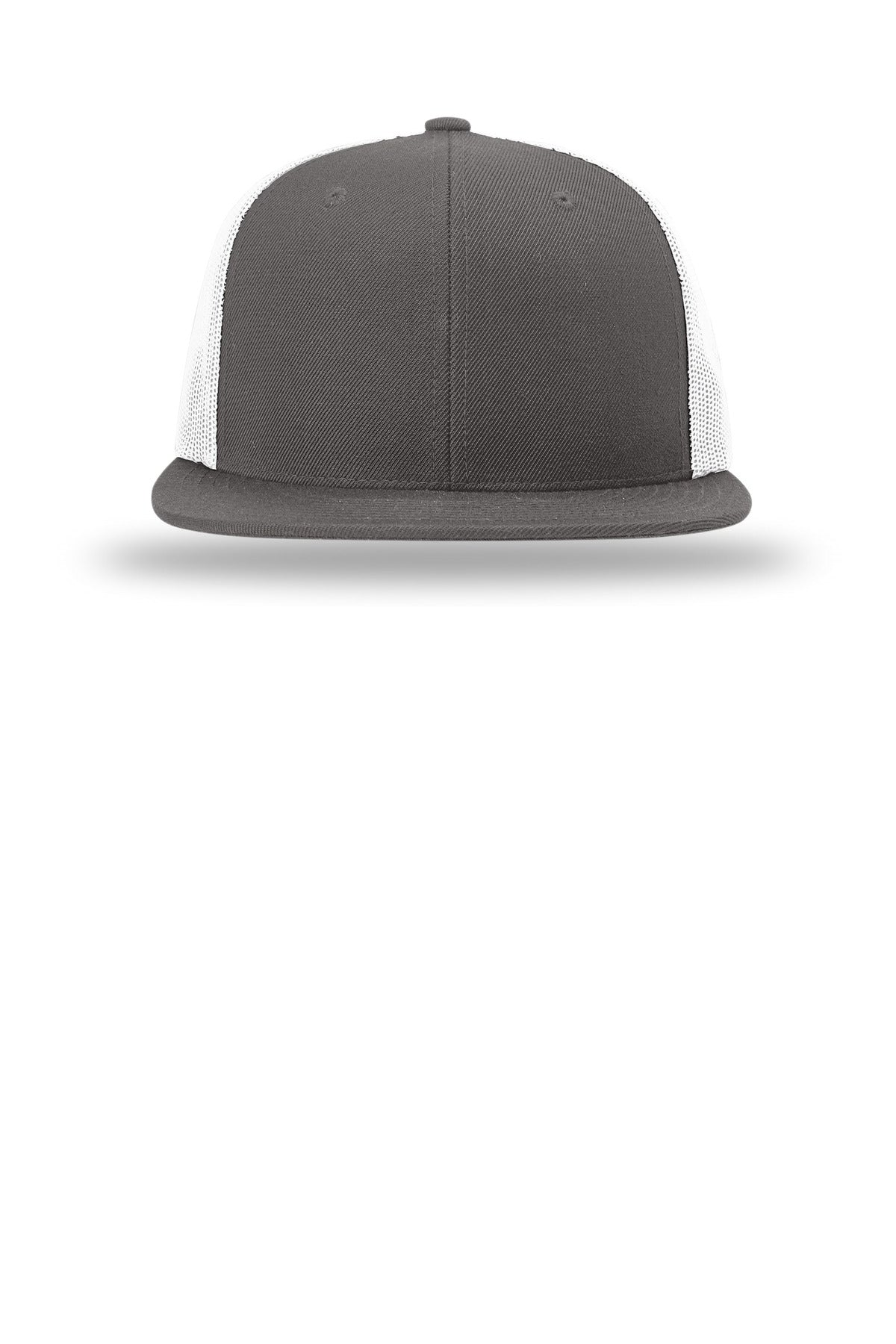 Richardson Acrylic-Wool Blend Flatbill Trucker - Charcoal/ White