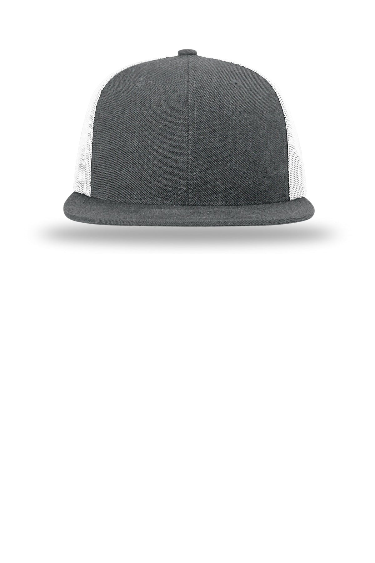 Richardson Acrylic-Wool Blend Flatbill Trucker - Heather Charcoal/ White