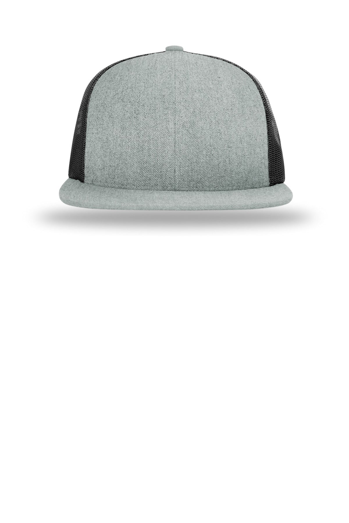 Richardson Acrylic-Wool Blend Flatbill Trucker - Heather Grey/ Black