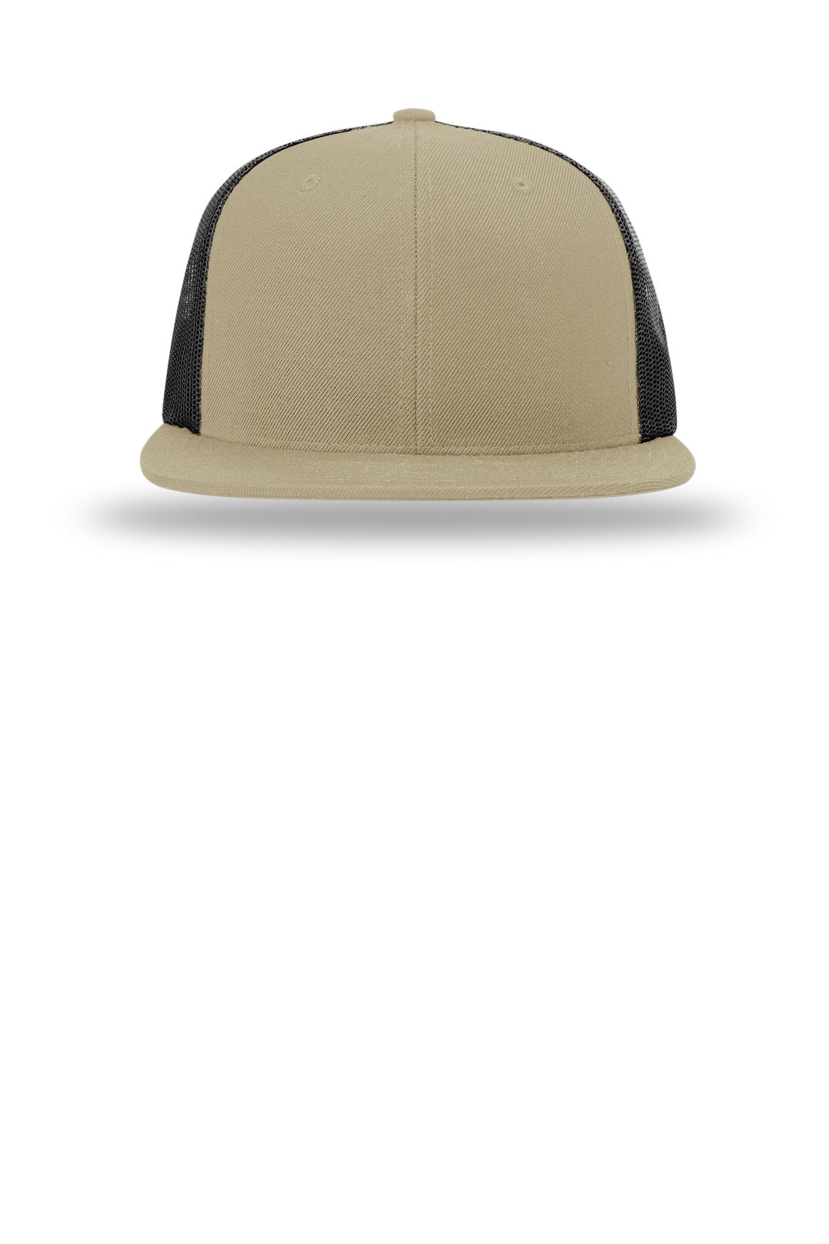 Richardson Acrylic-Wool Blend Flatbill Trucker - Khaki/ Black