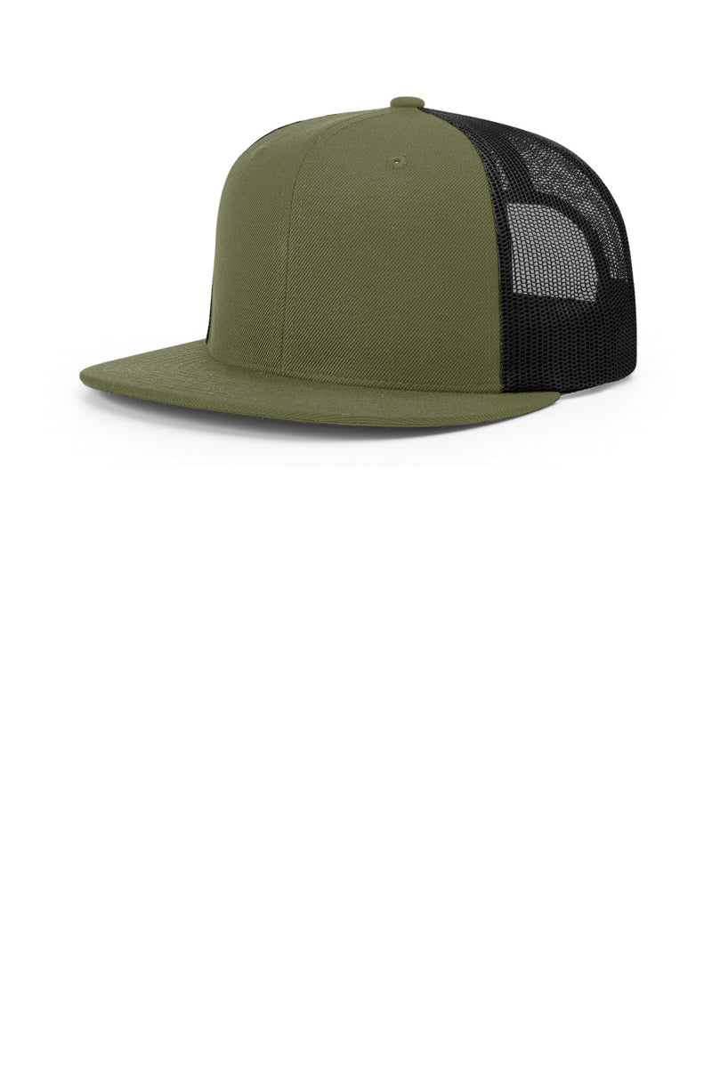 Richardson Acrylic-Wool Blend Flatbill Trucker - Loden/ Black