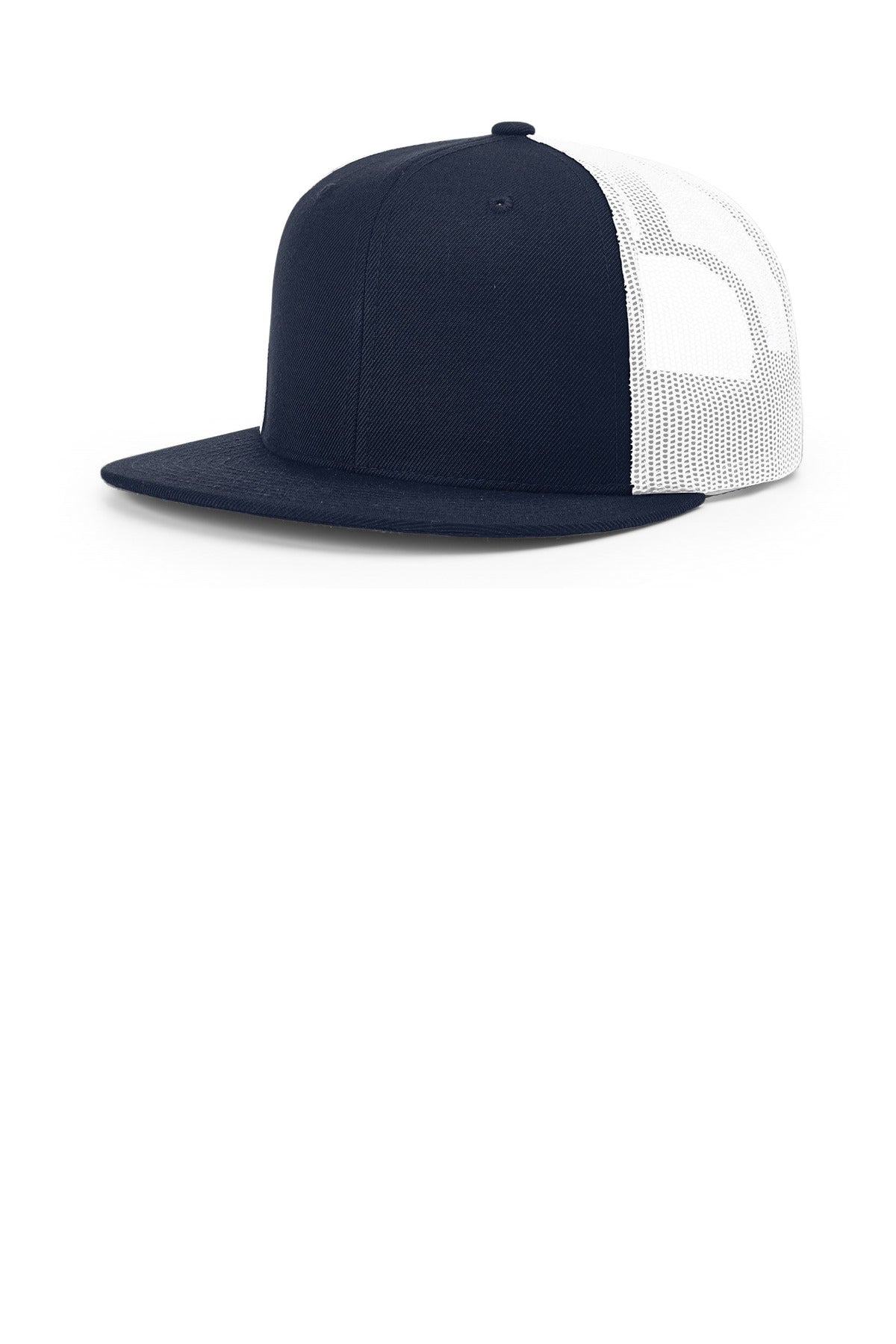 Richardson Acrylic-Wool Blend Flatbill Trucker - Navy/ White
