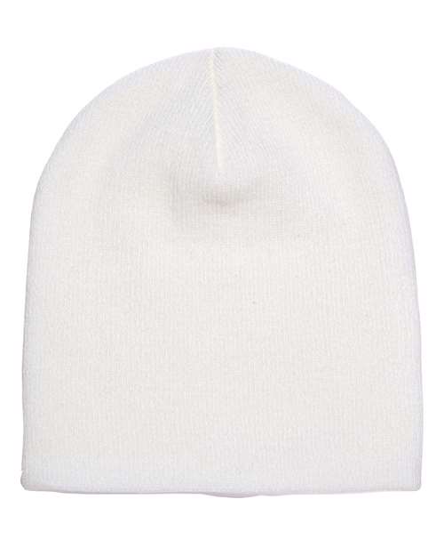 8 1/2" Beanie - White