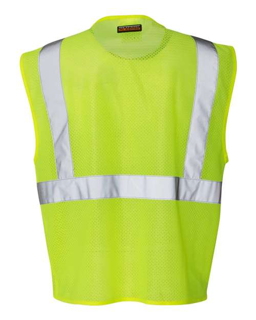 Unisex Clear ID Vest with Zipper Closure - Lime