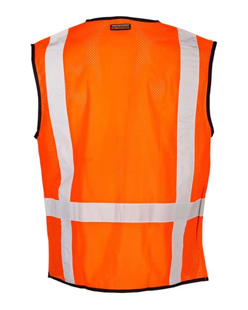 Unisex Black Bottom Mesh Class 2 Vest - Orange - 1529