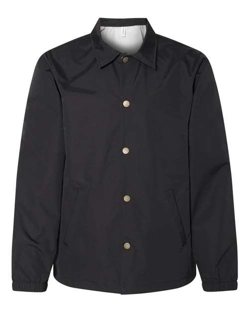 Men's Water-Resistant Windbreaker Coach’s Jacket - Black