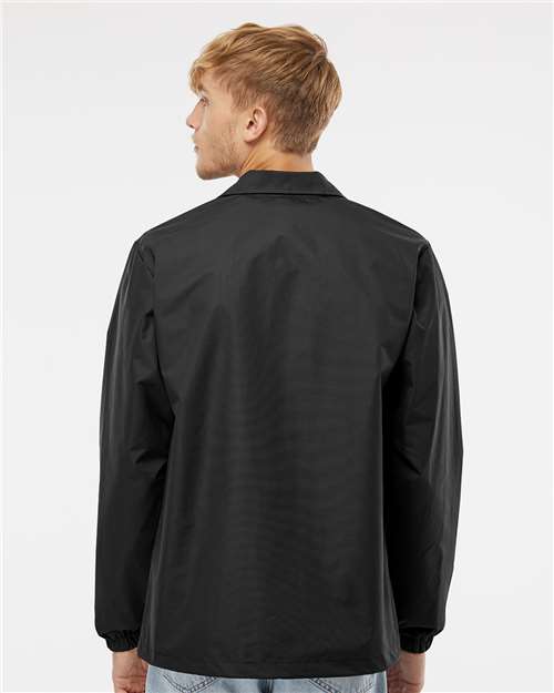 Men's Water-Resistant Windbreaker Coach’s Jacket - Black