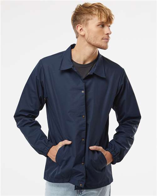 Men's Water-Resistant Windbreaker Coach’s Jacket - Classic Navy