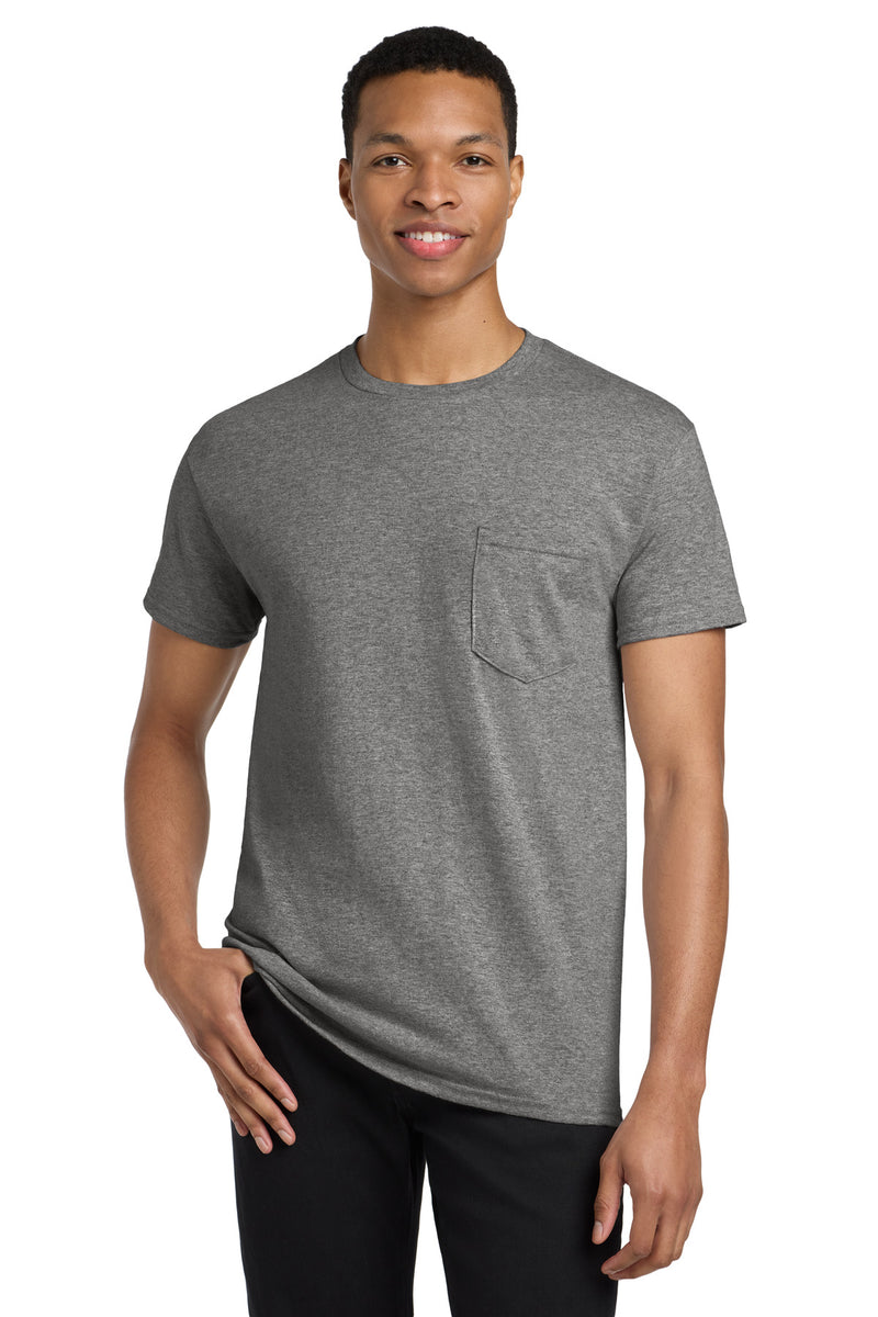 Gildan  Heavy Cotton  100% Cotton Pocket T-Shirt - Graphite Heather