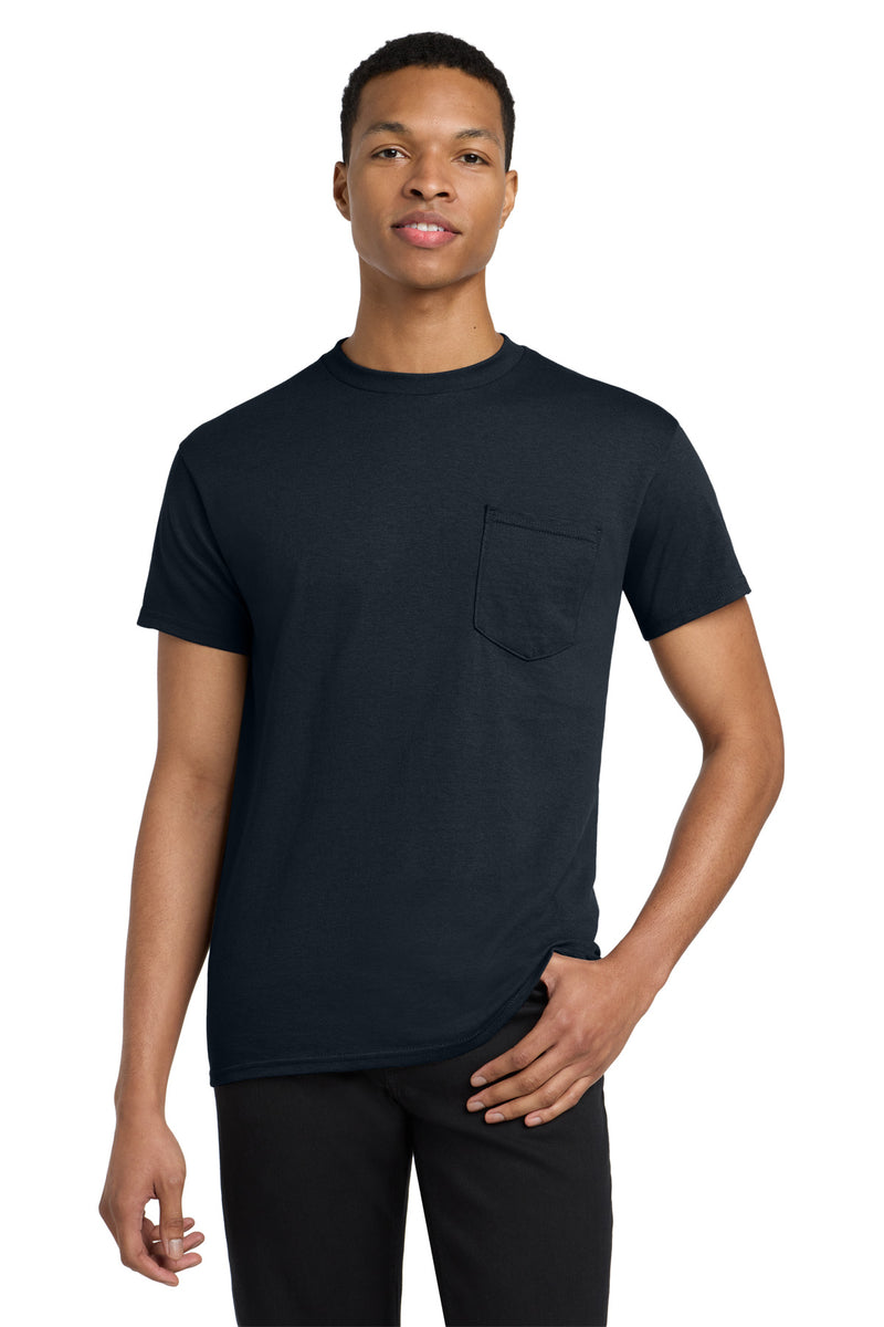 Gildan  Heavy Cotton  100% Cotton Pocket T-Shirt - Navy