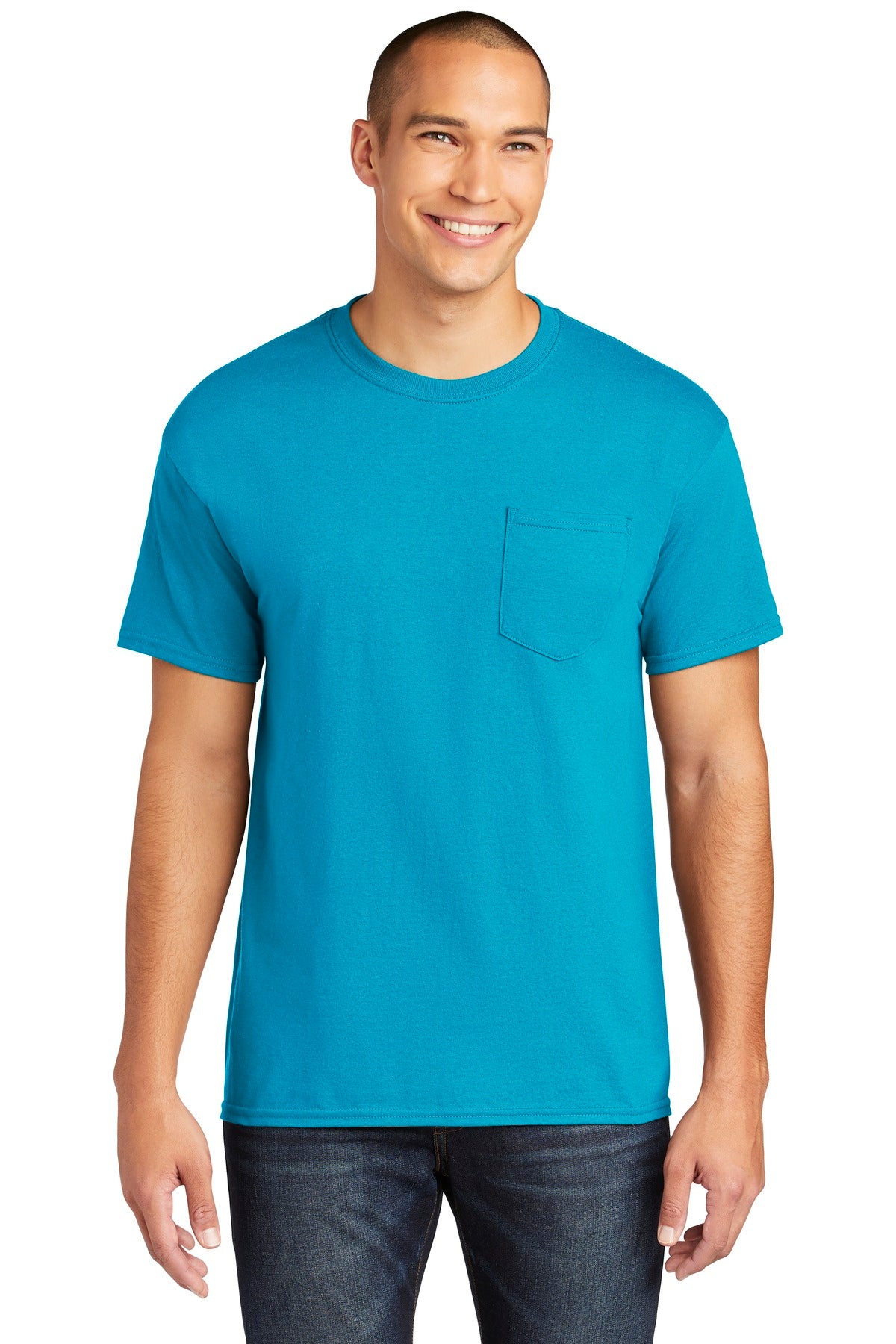 Gildan  Heavy Cotton  100% Cotton Pocket T-Shirt - Sapphire
