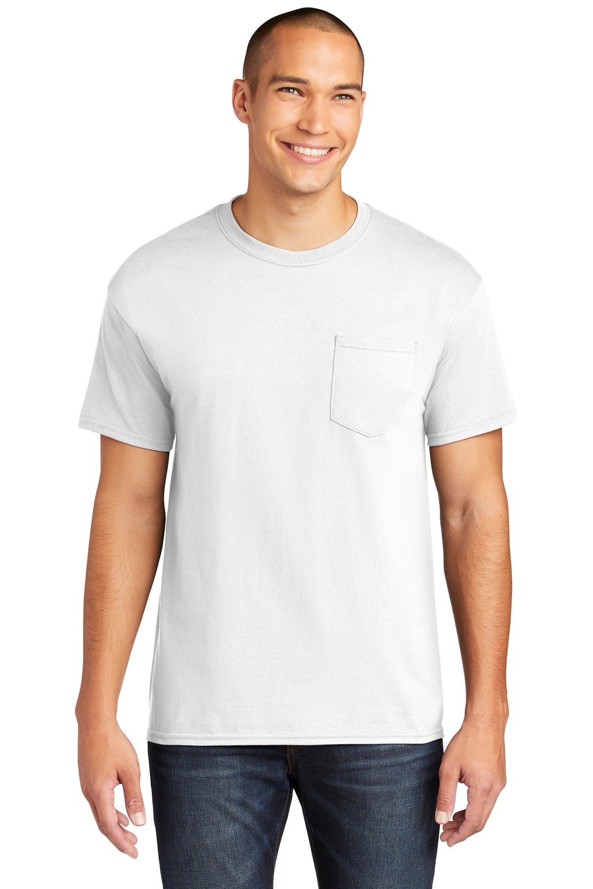 Gildan  Heavy Cotton  100% Cotton Pocket T-Shirt - White