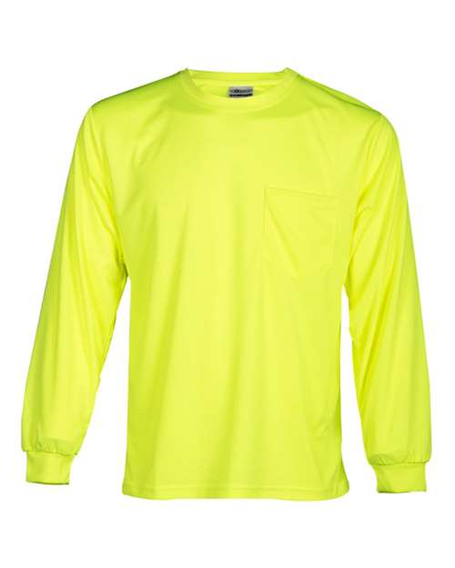 Unisex Microfiber Polyester Long Sleeve T-Shirt - Lime