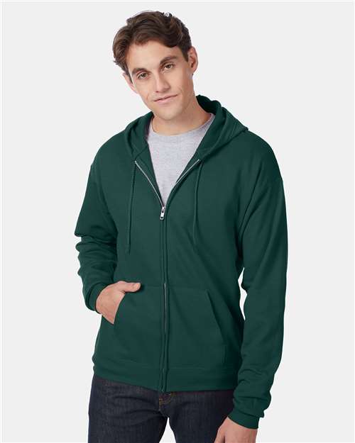 Unisex EcoSmart® Full-Zip Hooded Sweatshirt - Deep Forest