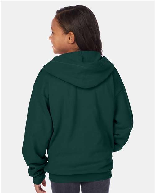 Youth EcoSmart® Full-Zip Hooded Sweatshirt - Deep Forest