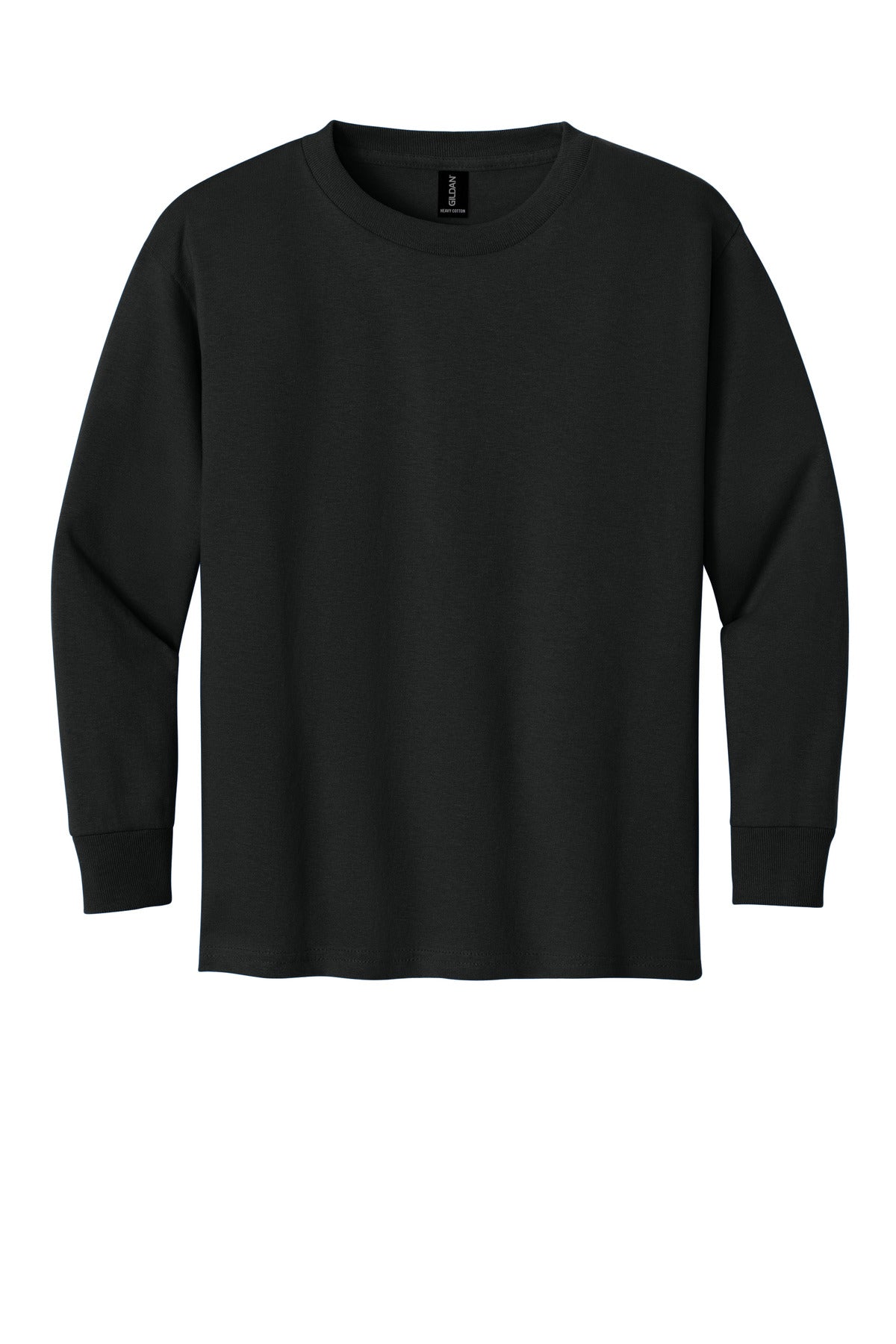 Gildan Youth Heavy Cotton 100% Cotton Long Sleeve T-Shirt - Black