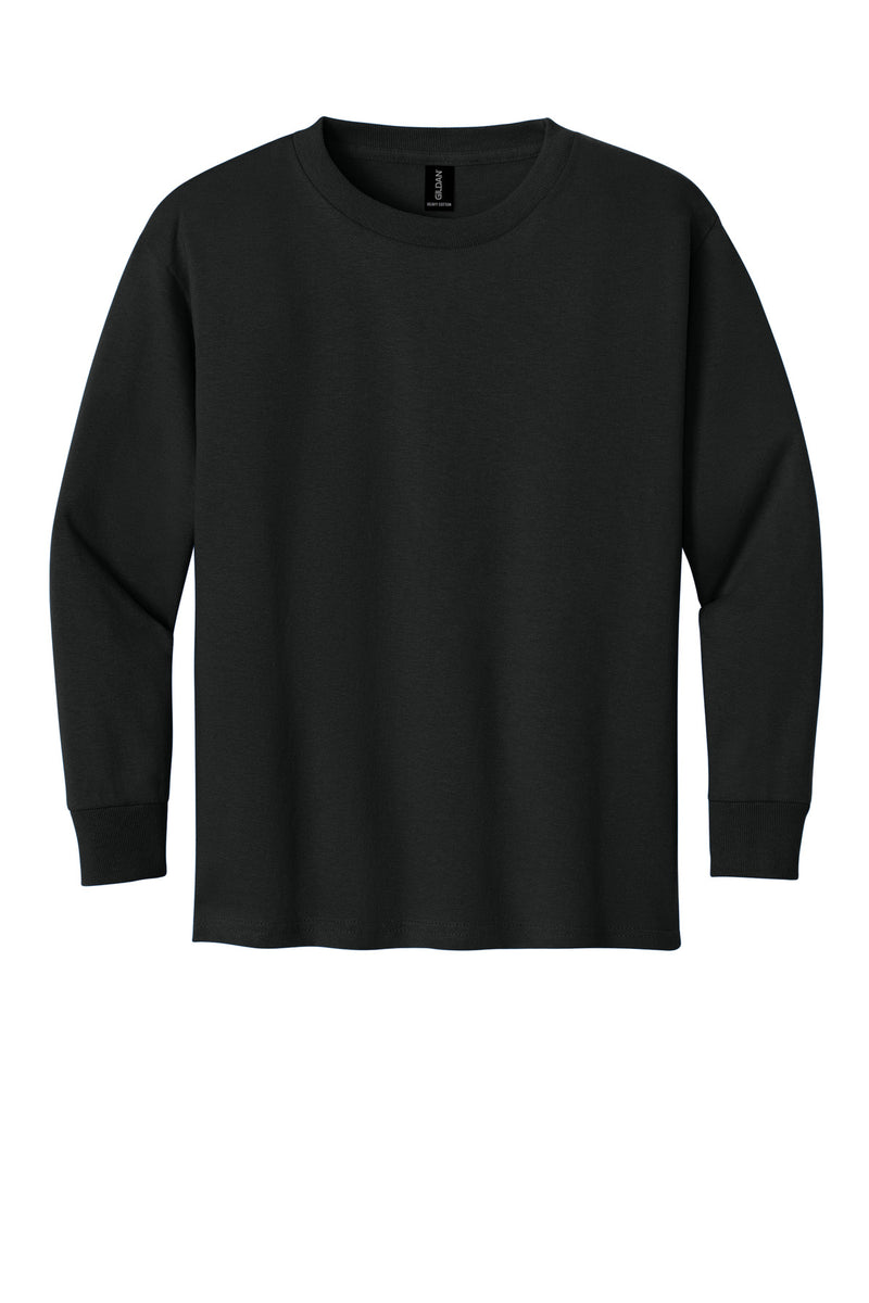 Gildan Youth Heavy Cotton 100% Cotton Long Sleeve T-Shirt - Black