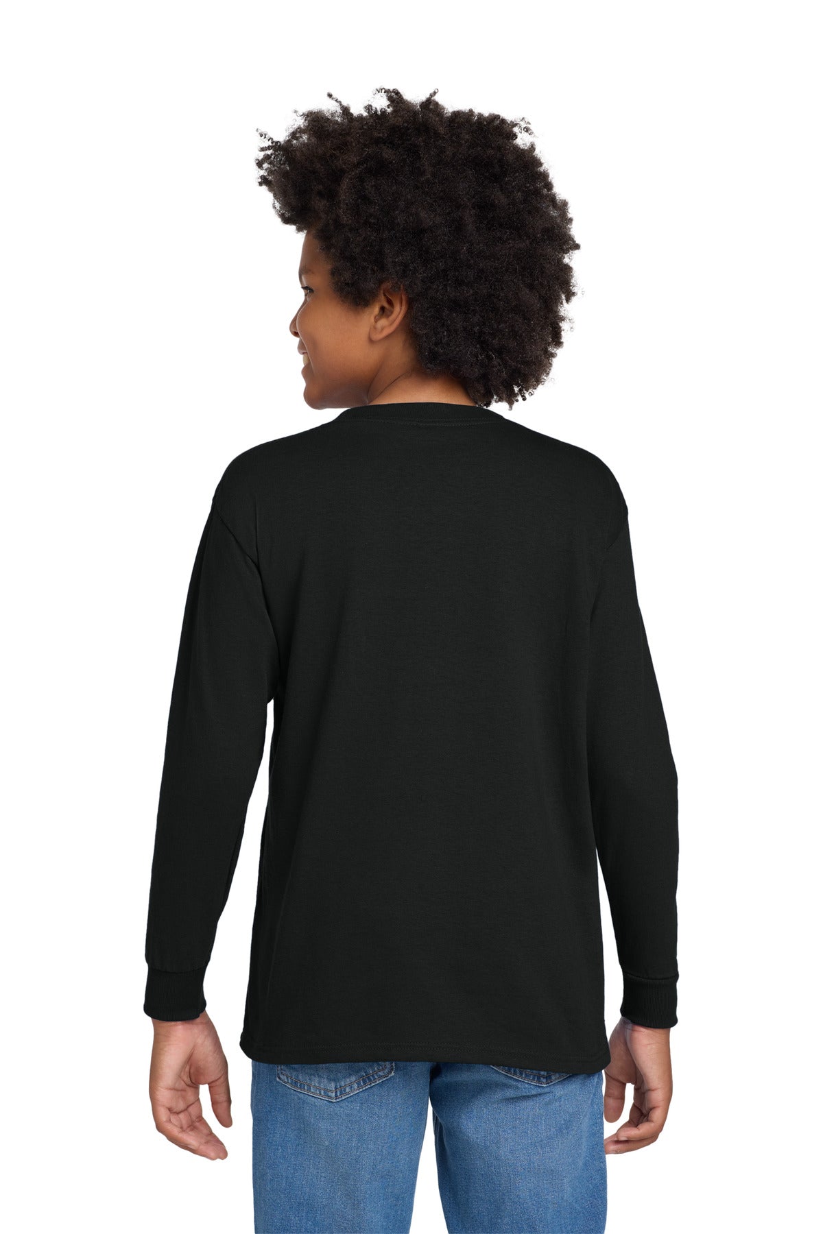 Gildan Youth Heavy Cotton 100% Cotton Long Sleeve T-Shirt - Black