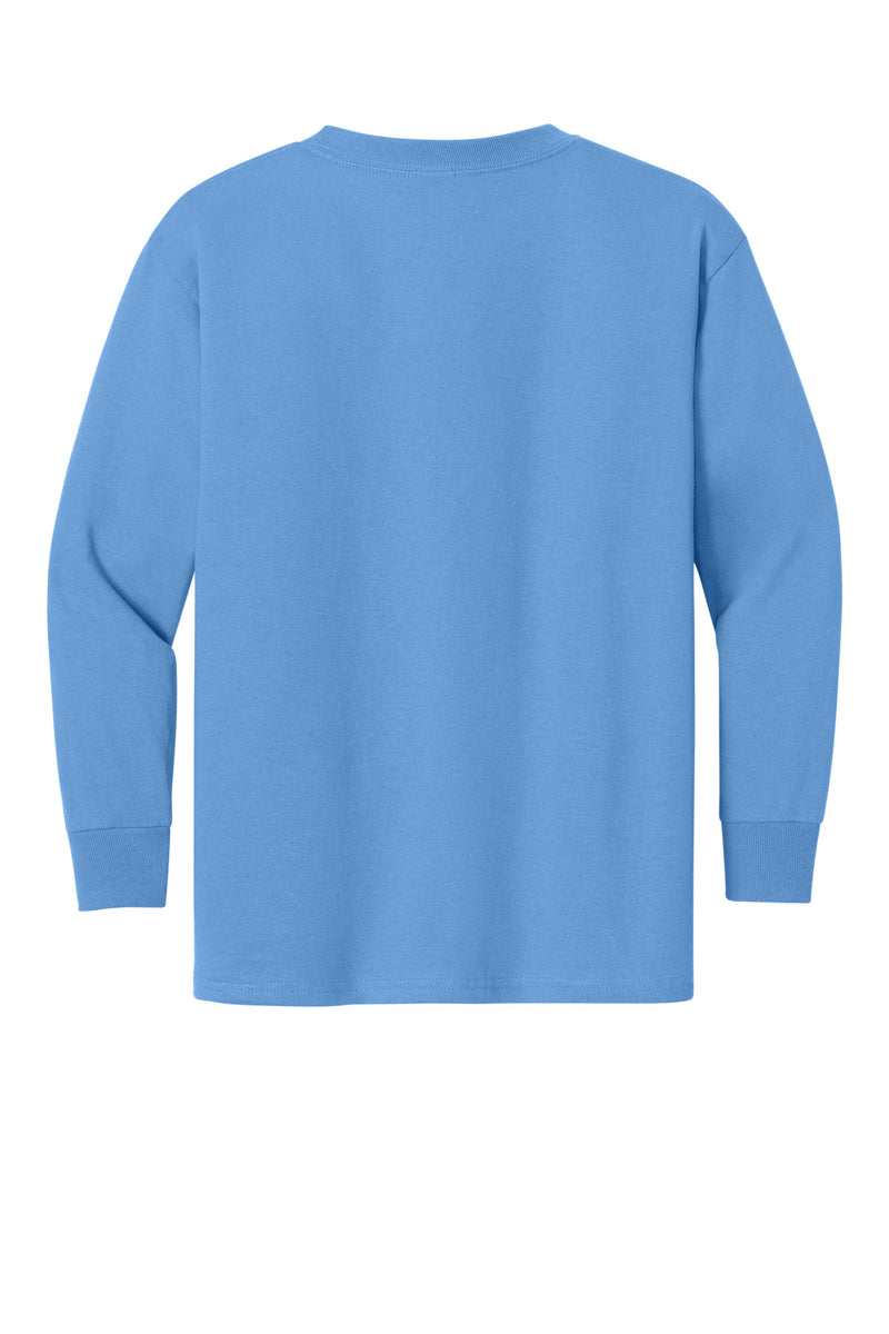 Gildan Youth Heavy Cotton 100% Cotton Long Sleeve T-Shirt - Carolina Blue