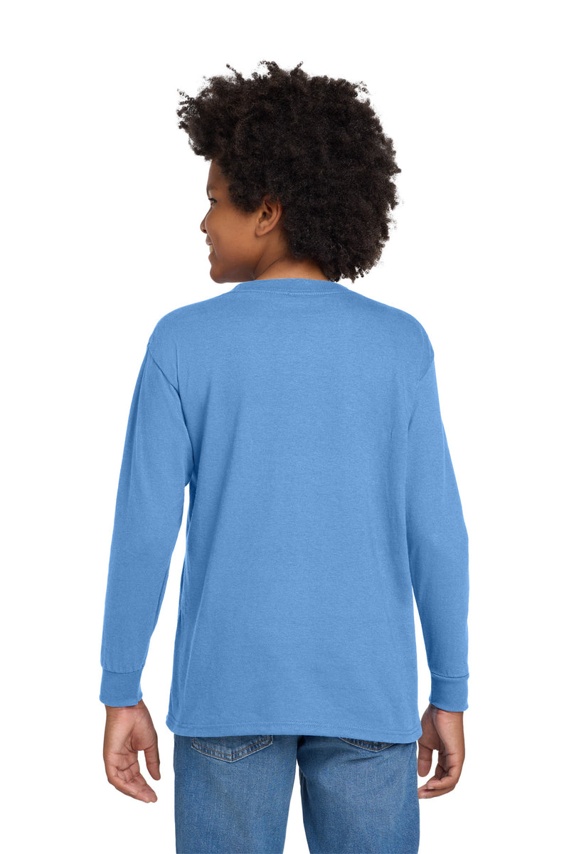 Gildan Youth Heavy Cotton 100% Cotton Long Sleeve T-Shirt - Carolina Blue