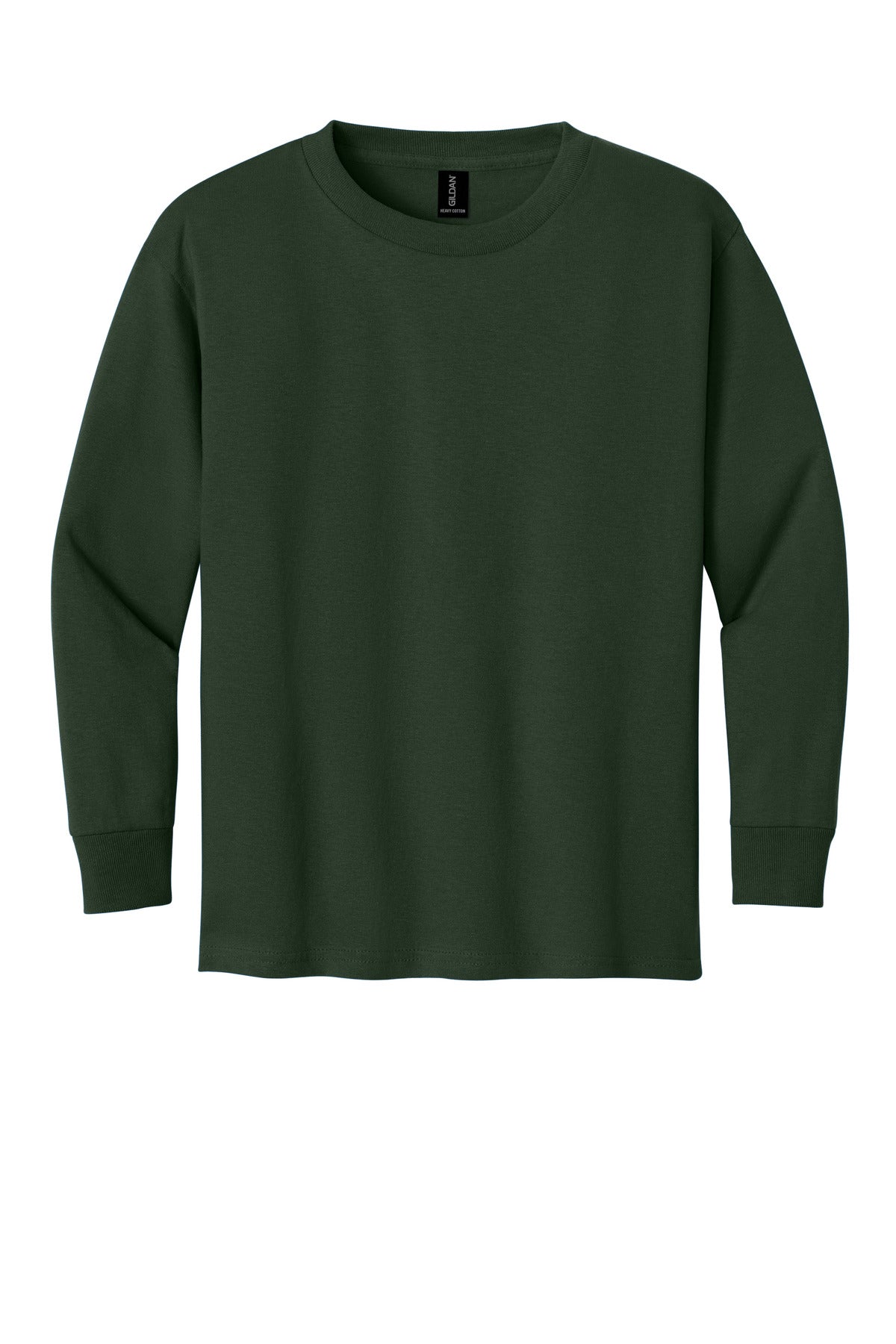 Gildan Youth Heavy Cotton 100% Cotton Long Sleeve T-Shirt - Forest Green