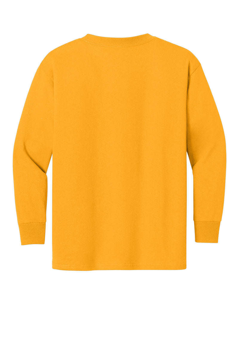 Gildan Youth Heavy Cotton 100% Cotton Long Sleeve T-Shirt - Gold