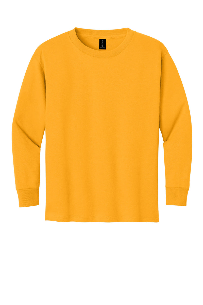 Gildan Youth Heavy Cotton 100% Cotton Long Sleeve T-Shirt - Gold