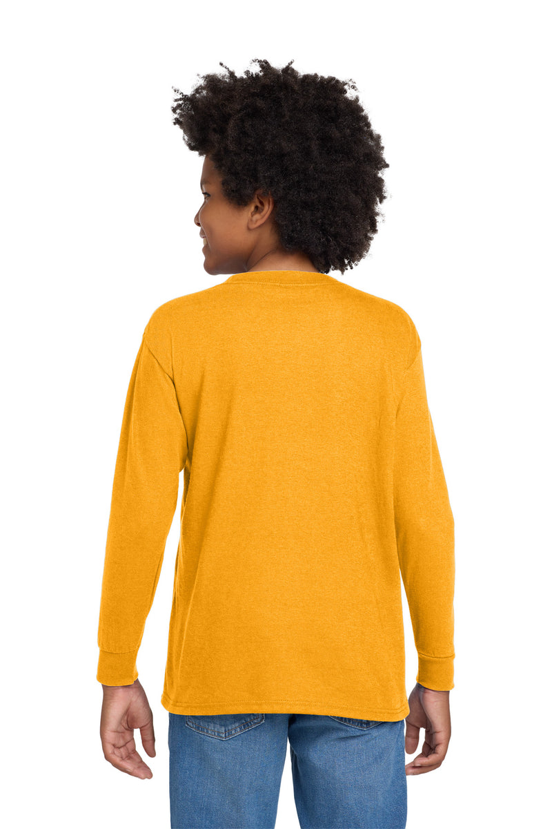 Gildan Youth Heavy Cotton 100% Cotton Long Sleeve T-Shirt - Gold