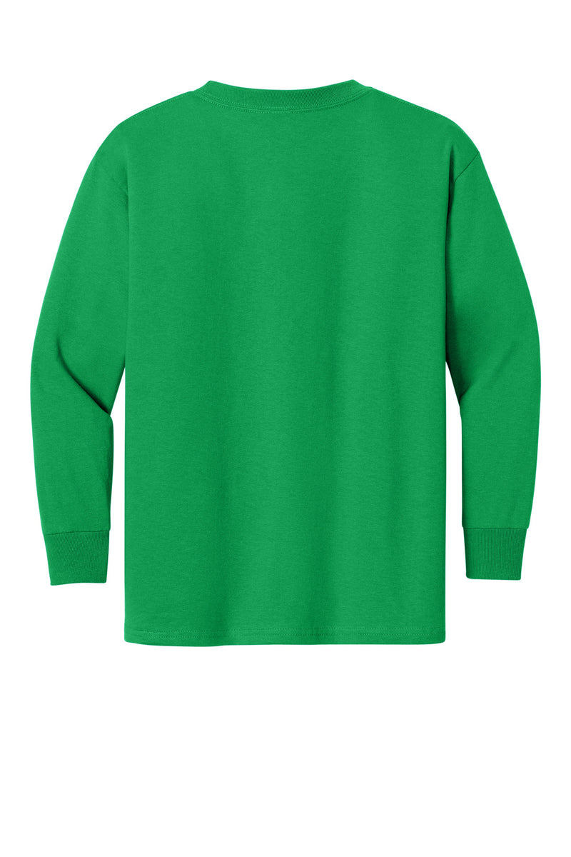 Gildan Youth Heavy Cotton 100% Cotton Long Sleeve T-Shirt - Irish Green
